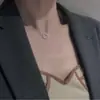 Colar Mini Simples Círculo Pequeno Geométrico com Micro Zircônias Cravejadas Corrente de Clavícula de Luxo Discreto Design de Presente de Aniversário para Melhor Amiga