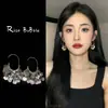 ¡Haz tu cara más pequeña! Pendientes Largos de Lentejuelas Plateadas con Flecos 2025 Nuevos Pendientes Exagerados Elegantes de Alto Nivel para Mujer