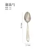 Faca, Garfo e Colher de Aço Inoxidável para Cozinha Ocidental de Hotel, Faca de Bife, Garfo e Colher com Cabo Pontiagudo, Colher e Garfo para Sobremesa e Bolo, Colher de Café, Garfo de Frutas