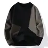 Venta caliente transfronteriza, artículo popular en stock, nuevo suéter de punto patchwork multicolor para otoño e invierno, suéter básico, tejido
