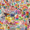 50 Hojas Caricatura Dopamina Comida Pegatinas Coloridas Decoración Diario DIY Teléfono Guitarra Nuevo PVC Impermeable Pegatinas
