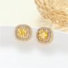 Brincos de zircônia elegantes de alta qualidade com agulha de prata S925, brincos geométricos de luxo retrô leves para mulheres, brincos de inverno da moda para todos os gostos