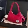 Bolso Cruzado Nuevo de Pana Transfronterizo para Mujer, Bolso de Mano Sencillo Estilo Harajuku, Bolso de Hombro Único de Color Sólido Lindo para el Trabajo, Moda