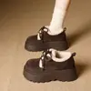Zapatos Birkenstock para Mujer, Forrados de Felpa y Cálidos, Nuevas Botas de Nieve para Otoño e Invierno 2026, Zapatos Peludos con Suelas Gruesas y Zapatos de Algodón que Aumentan la Altura