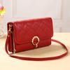 Lonny Nuevo Bolso para Teléfono Móvil Bolso Clutch Multifuncional Estilo Coreano Simple de Un Solo Hombro para Teléfono Móvil Cremallera Doble Capa Pequeño Bolso Cruzado