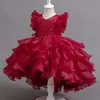 Vestido de Princesa para Apresentação de Verão Infantil, Vestido de Casamento para Bebê de Um Ano, Saia Tutu de Florista de Alta Qualidade, Roupa de Apresentação