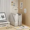 Suporte de mesa transparente para armazenamento de arquivos, estante para livros, mesa fixa para armazenamento de livros, suporte de acrílico para livros