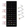 Clavos de acero inoxidable para perforación de nariz de varilla recta y en L 60 1.5/2.0/2.5/3.0mm, comercio exterior europeo y americano, en caja, piercing de nariz