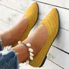 Sapatos de tricô novos de bico fino e corte baixo transfronteiriços para mulheres, sapatos de outono respiráveis de sola reta, tamanho grande, sapatos de tricô para dirigir Amazon