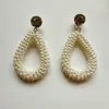 Pendientes Colgantes de Cristal Tejido Hechos a Mano Forma de Gota Estilo Coreano Joyería Popular Pendientes Transfronterizos Lujo Ligero y de Gama Alta