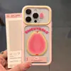 Capa com Suporte Dobrável para Celular Apple 17ProMax Fruta Goiaba Mirtilo 3D Capa Protetora Fresh 18
