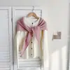 Xue Shang Mian Chapéu de Tricô Cor Sólida Outono Inverno Novo Cachecol Feminino Dupla Utilização Peça Externa Cobertura Traseira Cachecol Quente para Proteção do Pescoço