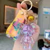 Llavero Colgante Oso de Cristal Acrílico de Dibujos Animados Llavero Creativo para Pareja Coche Decoración de Bolso Regalo Venta al por Mayor