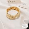 Nueva Pulsera Europea y Americana Popular Exagerada de Aleación de Ala Ancha Pulsera de Moda Personalizada Patrón Martillado Cepillada Pulsera con Hebilla de Resorte