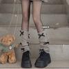 Nuevos Cubrecalcetines de Alta Gama Y2K para Otoño e Invierno, Calentadores de Piernas Tejidos Estilo Universitario, Calcetines Holgados para Pantorrilla Estilo Ballet con Lazo JK