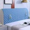Capa Elástica Refrescante e Respirável de Cobertura Total Universal para Cabeceira de Quarto com Clipe à Prova de Poeira Acolchoada de Veludo Pele de Pêssego