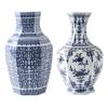 Adornos para Jarrón de Porcelana Azul y Blanco Pintado a Mano Antiguo Estilo Chino Jarrón Cerámico Antiguo para Sala de Estar Adornos para Jarrón de Nuevo Estilo Chino