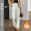 Pantalones de pierna recta, nuevo estilo 2026, casuales, de corte holgado, con un ambiente relajado, adecuados para el trabajo y el uso diario, versátiles para combinar, colección otoño/invierno, forrados de polar, efecto adelgazante, pantalones de mujer