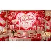 Fondo romántico transfronterizo para el Día de San Valentín, accesorios para fotos de fiesta de rosas en forma de corazón, decoración de pared para confesiones de boda