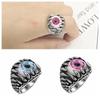 Anillo de aleación de ojo de diablo retro europeo y americano de Amazon, anillo de mal de ojo, joyería punk de tendencia