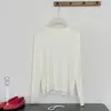 Camiseta básica ligera, de algodón suave, Lyocell, acetato, lana, cuello redondo, panel trasero empalmado para mujer, otoño, corte holgado, manga larga adelgazante