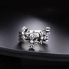 Anillo de plata esterlina S925 para hombre y mujer, con diseño de cruz abierta, estilo tailandés, estilo retro rock punk.