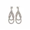 Brincos de Tarraxa Agulha de Prata com Zircônia Envolvida em Gota d'Água Estilo Corte Trabalho Pesado Brincos Leve Luxo Sensação de Alto Padrão Ornamentos de Orelha Temperamento Atacado