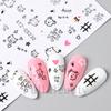 Nuevas pegatinas para decoración de uñas al por mayor, divertidas pegatinas para uñas con diseño de grafiti pintado a mano para niños, con dibujos de perros y gatos rizados.