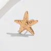 Estrella de Mar Metálica Europea y Americana sin Orejas Luna Sol Flor de Sol Pinza para Oreja Vacaciones en la Costa Temperamento Pendientes de Alta Calidad para Mujer