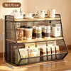 Estante de Exhibición Estante de Almacenamiento de Escritorio Estante para Snacks de Encimera de Mesa de Comedor de Cocina Organizador Multicapa Caja para Bolsitas de Té Soporte para Tazas de Mesa de Centro