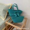Bolsa tejida para mujer 2022 Bolso de cuerda de algodón de nicho Bolso de mano Bolso tejido de cuerda de algodón Bolso tejido de paja Bolso de playa Bolso rojo