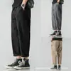 2026 Novas Calças de Trabalho de Algodão Lavado Japonês para Homens e Mulheres, Novas Calças Casuais Finas de Verão, Calças Cropped, Calças Longas, Tendência