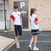 Set de Uniforme Escolar Estilo Universitario de Verano para Ocio Temporada de Graduación Camiseta de Manga Corta Pantalones Uniforme de Clase para Estudiante de Secundaria