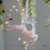 Pendente Decorativo Transparente Rosa de Novo Produto de Natal Pingente de Árvore de Natal Pingente Coração Rosa Feminino Decoração