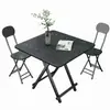 Mesa Plegable, Maletín y Mesa de Comedor Sencilla, Mesa de Comedor Pequeña, Puesto, Mesa Redonda, Mesa Cuadrada para Comer, Mesa y Sillas de Ocio Plegables