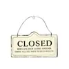 Tiendas Retro Europeas y Americanas Cafetería abierta Placa de Puerta de Madera de Doble Cara con Forro Interruptor de Puerta Placa de Madera Decorativa Decoración de Pared