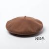 Chapéu boina de lã da moda de Jiangsu, chapéu de pintor, chapéu de lã tipo botão, chapéu de esboço, chapéu casual feminino estilo Mori
