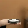 Porta Incienso de Yeso Blanco y Negro para Agarwood, Sándalo, Incienso en Barra, Incienso en Espiral, Accesorios para Quemadores de Incienso, Porta Incienso Estilo Zen, Soporte Creativo de Incienso para el Hogar