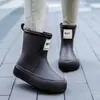 Botas de Lluvia Estilo Japonés para Mujer, Elegantes Zapatos de Agua de Caña Media, Botines Antideslizantes para Lavar el Coche, Lavandería y Uso Doméstico