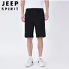 Pantalones cortos casuales de punto JEEPSPIRIT para hombre, nuevo estilo de verano, mezcla de algodón fina, tejido de punto, elásticos, de longitud de 5 puntos