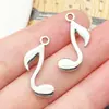 Accesorios para Joyería DIY Notas Musicales Guitarra Colgante de Aleación Vintage Antiguo Plata Llavero Pendientes Collar Dijes Pequeños