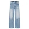 Pantalones vaqueros de lavado degradado retro americano, de pierna ancha modernos para hombre, estilo dad, pierna ancha casual, pierna recta