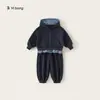 Ropa Infantil You Bao Conjunto para Niñas Cuadros Patchwork Sudadera con Capucha para Niños Pantalones Deportivos Conjunto de Dos Piezas Ropa Casual para Niños