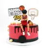 Decoración para Pastel Maestro del Slam Dunk de Baloncesto Adornos Zapatos de Baloncesto para Niños Aro de Baloncesto Tarjeta Plug-in para Pastel de Cumpleaños de Fútbol