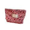 Bolsa de Cosméticos Floral Pana Almacenamiento de Viaje Bolso de Mano Portátil Llavero Teléfono Móvil Cambio Cremallera Engrosada Tarjetero