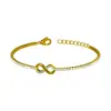 Nuevo Pulsera de Acero de Titanio Moda Simple Bucle Infinito Incrustada con Diamantes, Estilo de Lujo Moderno para Mujeres, Pulsera de Acero de Titanio Figura de Ocho