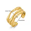 Pulsera Europea y Americana de Estilo Abierto 'Old Money', Pulsera de Mujer de Alto Nivel en Forma de C Prensada en Aceite, Joyería de Moda
