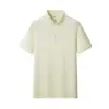 Estilo Nuevo de Verano 185g 60S Sensación Fresca Color Sólido Cuello Solapa Manga Corta Camisa Polo de Trabajo Logo Bordado Personalizado