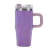 Taza de Coche con Cristales de 14 oz Termo de Acero Inoxidable 304 Asa Portátil con Diamantes Vaso Helado de Colores