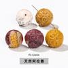 Joyería Jingdian, cuentas redondas con patrón de ágata de cristal natural, bola de ratán con flores, accesorios para tallado de joyas DIY, productos semiacabados al por mayor